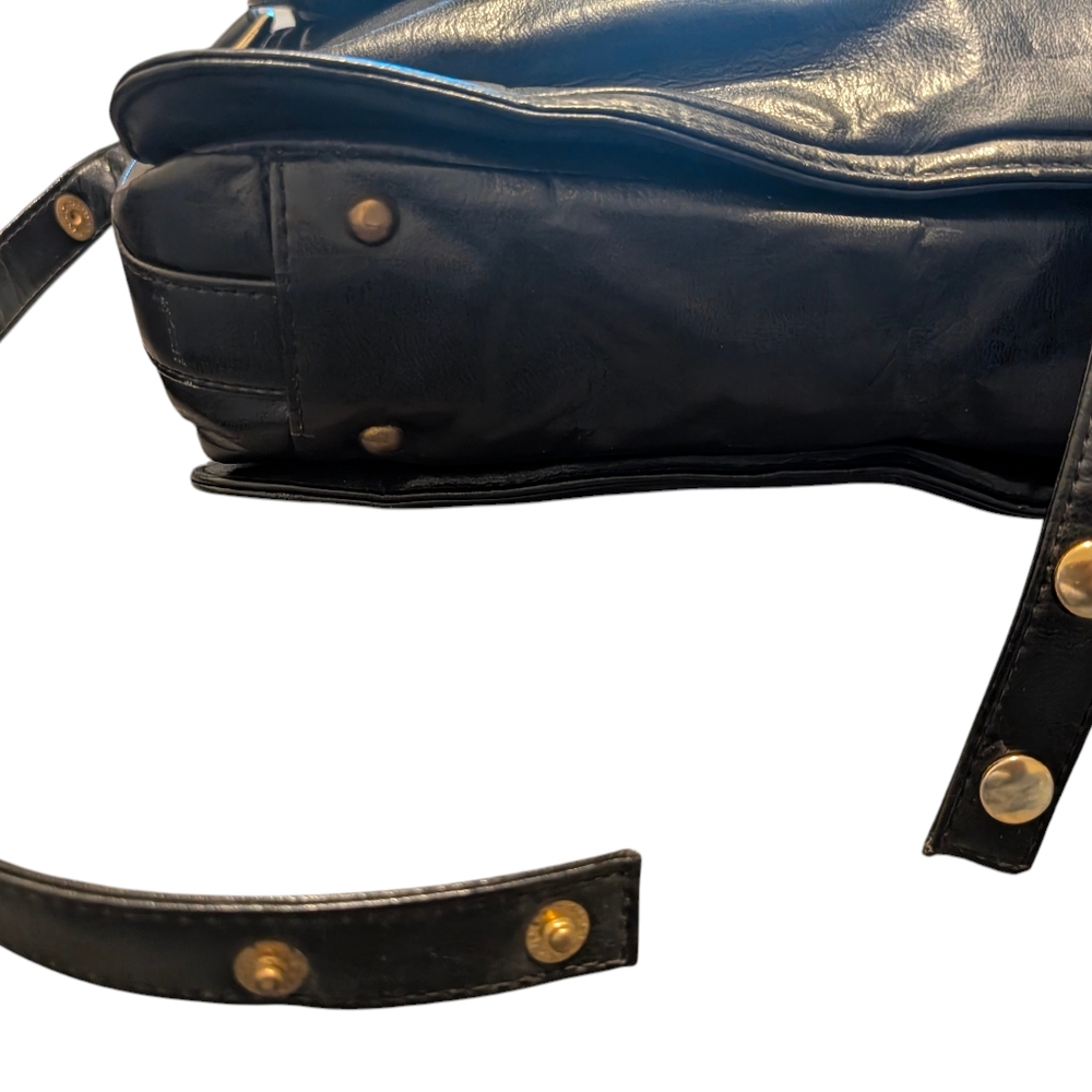 Vintage 1950's  Dofan Made In France  Black Leather Shoulder Purse Medium - Picture 7 of 16